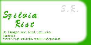 szilvia rist business card